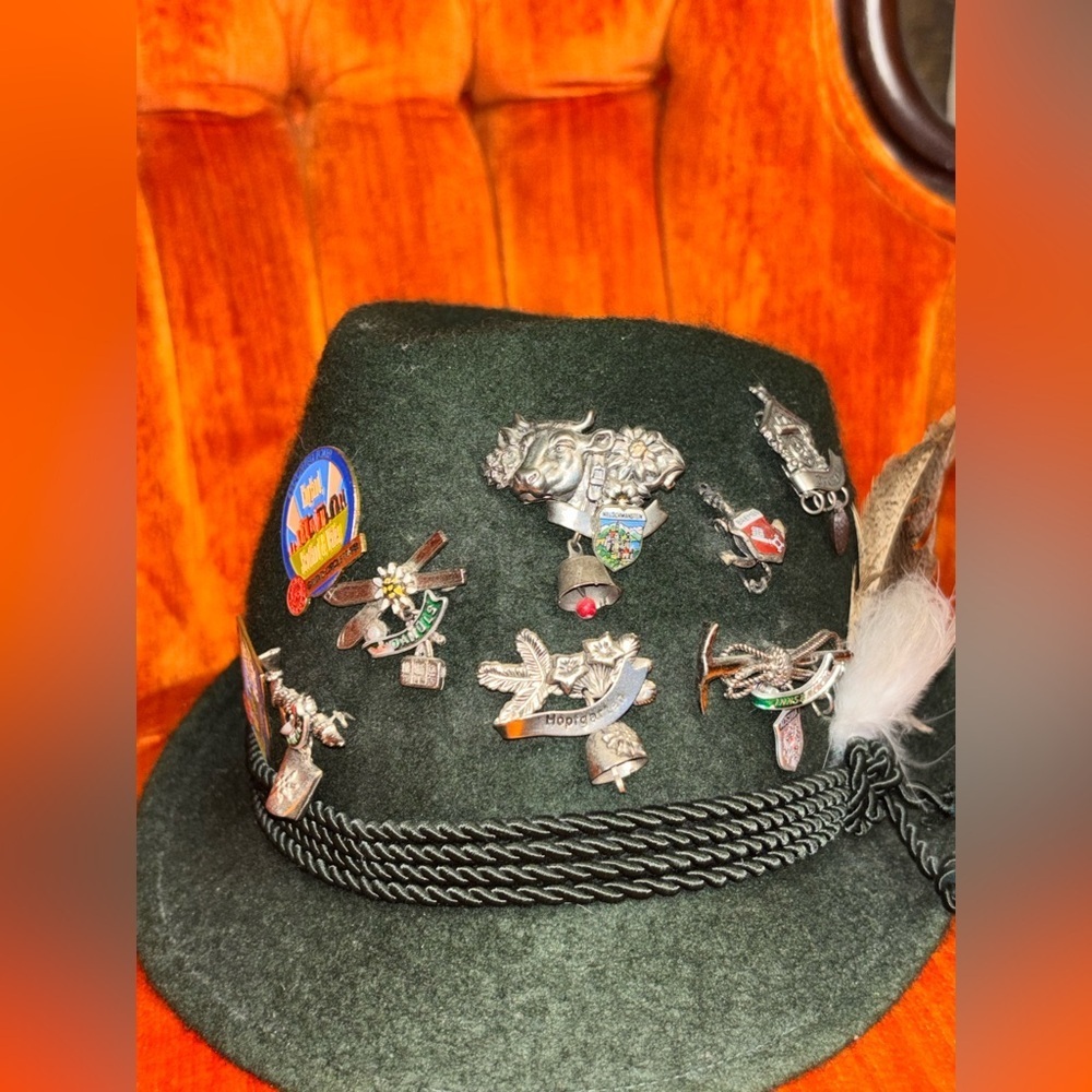 Vintage Wool Green Capa Oktoberfest-fest Original Bavarian hunting hat. 55 - Picture 12 of 15